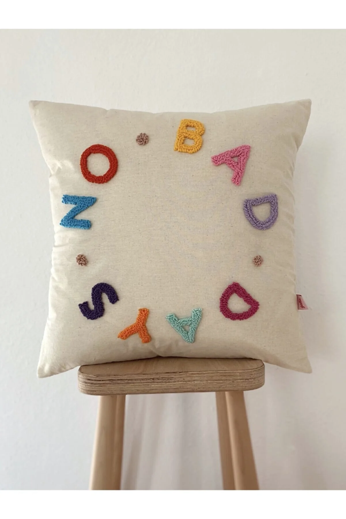 No Bad Days Washed Linen Punch Cushion Pillow Cover Colorful